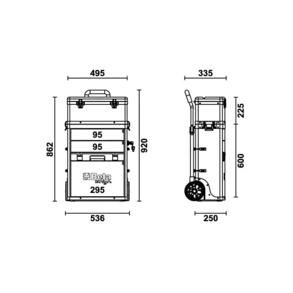 BETA Chariot Porte-outils 2 Modules Superposables – C41H-4100H meilleure qualité 6