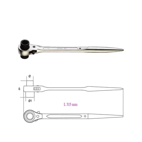 meilleur service BETA Clé à Cliquet Polygonale Pour échafaudage – 93C 1