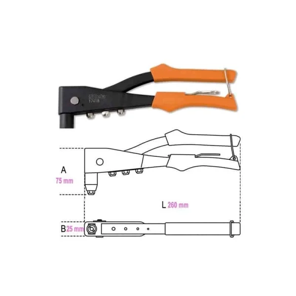 Meilleur Prix BETA Pince à Riveter Avec 4 Embouts – 1741B – 017410000 1