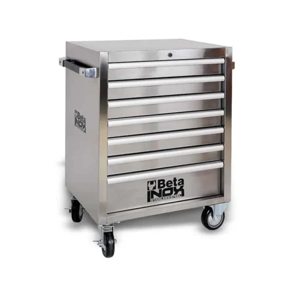 Officielle BETA Servante Mobile D’atelier 7 Tiroirs INOX – C04 INOX – 024003077 1