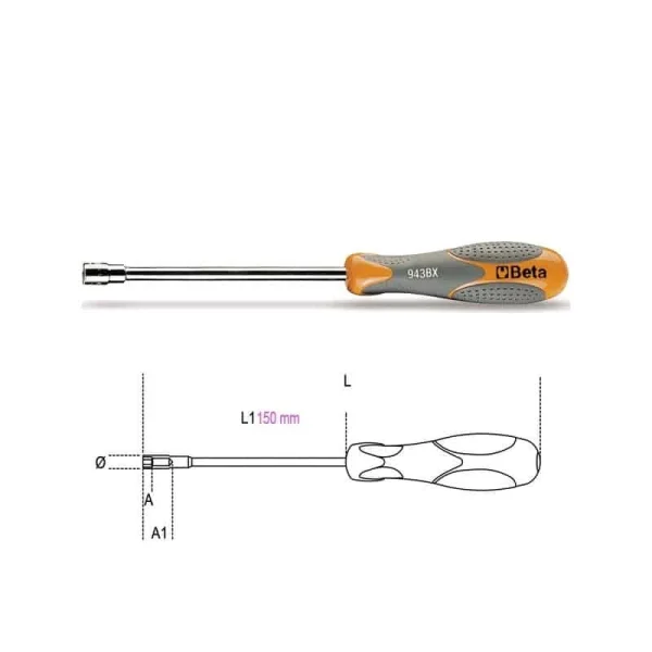 BETA Tournevis à Douille 6 Pans 4 Mm Série Longue – 943BX soldes en ligne 1