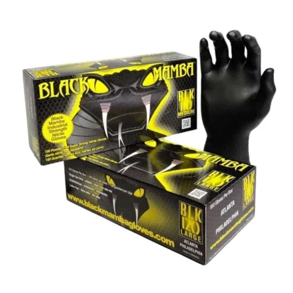 BLACK MAMBA Boite De 100 Gants Jetables Nitrile Noir – BLM0500 grande popularité 4