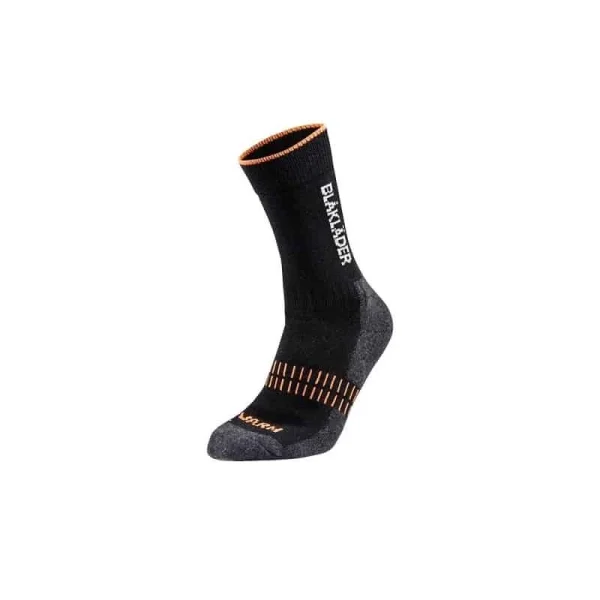 fashion pas cher BLAKLADER Chaussettes WARM Noir/Orange Fluo – 2192 1