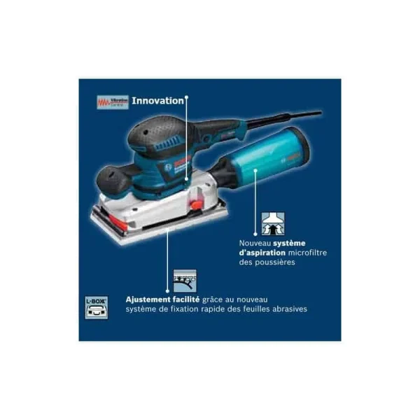 Les achats en ligne BOSCH Ponceuse Vibrante 92×182 Mm 300W GSS230AVE L-boxx 0601292801 4