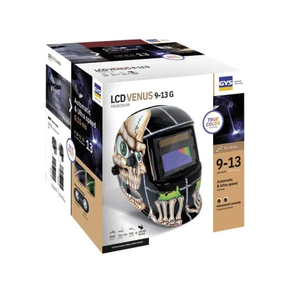 GYS Masque LCD VENUS 9/13 G Bones True Color – 064973 prix pas cher 3