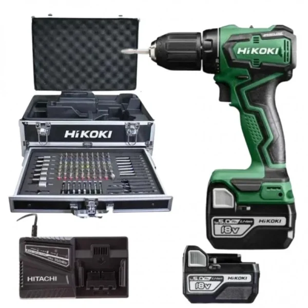 grande surprise HIKOKI (HITACHI) HIKOKI Perceuse Visseuse 18V 5.0 Ah + 100 Acc. – DS18DDWPZ100 1
