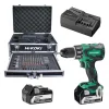 HIKOKI (HITACHI) HIKOKI Perceuse Visseuse Percu 18V 5Ah DV18DBSL +100 Acc. – KC18DVZ magasin 20