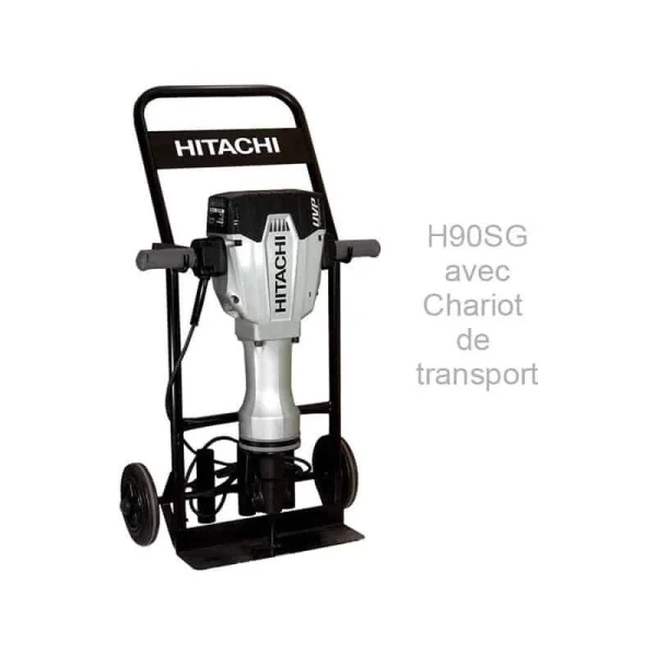 HIKOKI (HITACHI) HITACHI – HIKOKI Démolisseur Hexagonal 28 Mm 2000W – H90SG + Chariot magasin 7
