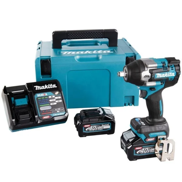 MAKITA Boulonneuse à Choc 1/2” 760nm 40V Max XGT 2x4Ah- TW007GM201 soldes pas cher 1