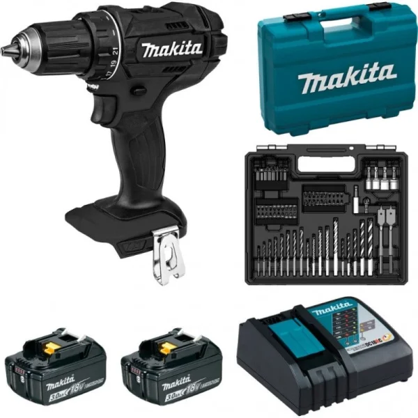 Livraison gratuite MAKITA Perceuse Visseuse 18V 3.0Ah + 96 Acc – DDF482FX1B 1