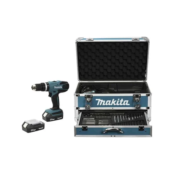 nouvelle saison MAKITA Perceuse Visseuse Percu 18V 1.5Ah + 68 Acces. – HP457DWEX4 1