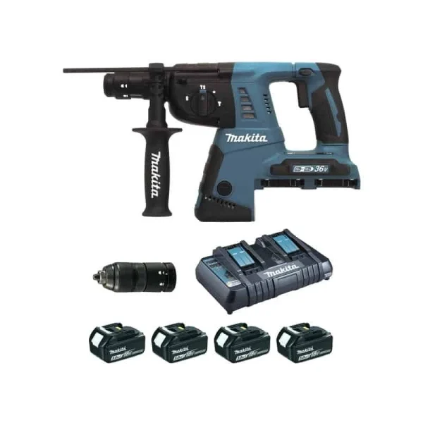 a Prix Discount MAKITA Perfo-burineur SDS-Plus 2.5J 36V (4x18V) 5.0Ah – DHR264PT4J 1