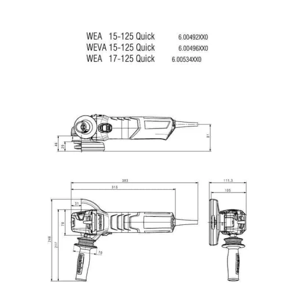 fashion pas cher METABO Meuleuse 125 Mm – WEV 17-125 Q – 600516000 6