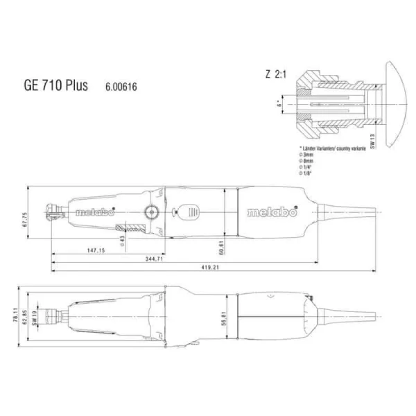 METABO Meuleuse Droite – GE 710 Plus – 600616000 prix le plus bas 3