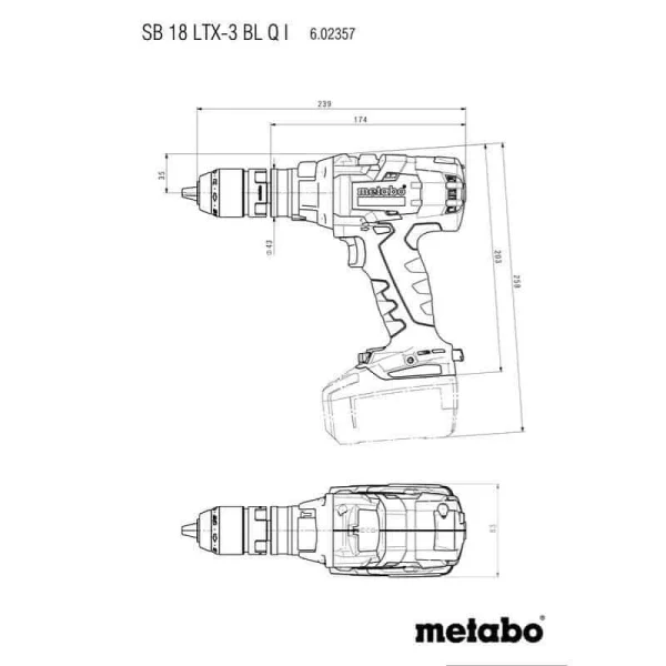 METABO Perceuse Percu 18V 5.5 Ah – SB 18 LTX-3 BL Q I – 602357660 prix pas cher 3