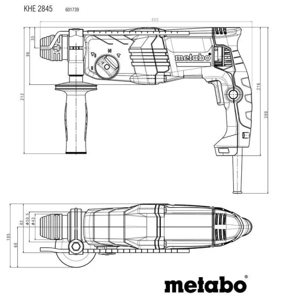 design à la mode METABO Perforateur Burineur 880W Sds-plus Quick – KHE 2845 Q 3