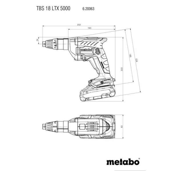 l'unique style METABO Visseuse Placo 5000 Tr/min TBS 18 LTX BL5000 – 620063500 3