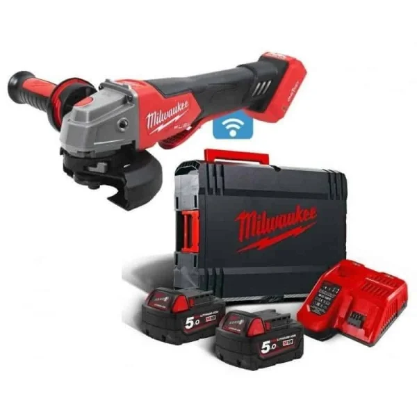 achat pas cher MILWAUKEE Meuleuse 125mm 18V 5Ah M18 OneFSAG125XPDB-502X – 4933478435 1