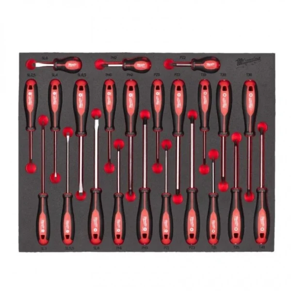 Nouvelle Collection MILWAUKEE Module Mousse Tournevis Trilobe 23 Pcs – 4932479830 1