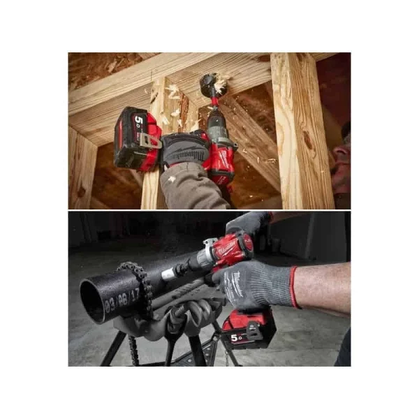 jusqu'à MILWAUKEE Perceuse Visseuse 18V Fuel 5Ah 135 Nm M18 FDD2-502X – 4933464267 5
