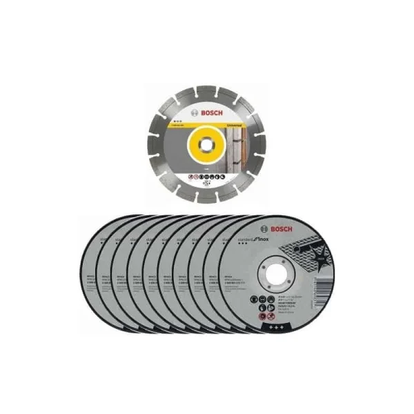 Prestation Et Rapide PACK – BOSCH Meuleuse Ø 125 Mm 1400 W + 11 Disques – GWS1400 Pack 7