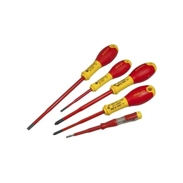 Livraison gratuite STANLEY Jeu De 5 Tournevis D’électricien Isolés 1000V FatMax – XTHT0-62692 1